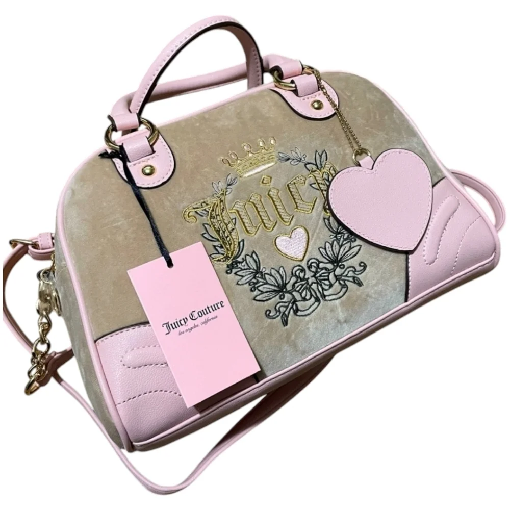 🩷▪️Juicy Couture▪️ Velour Heritage Cafe bowler bag